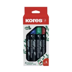   Alkoholos marker készlet, 3-5 mm, vágott, KORES ECO K-Marker XP2, 4 különböző szín (IK20784)