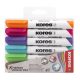 Tábla- és flipchart marker készlet, 1-3 mm, vágott, KORES K-Marker, 6 különböző szín (IK20803)