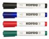 Tábla- és flipchart marker készlet, 3 mm, kúpos, KORES K-Marker XW1, 4 különböző szín (IK20843)