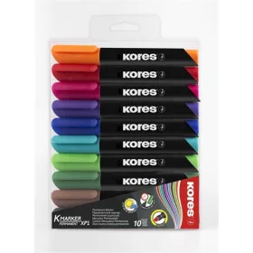   Alkoholos marker, 3 mm, kúpos, KORES K-Marker XP1, 10 különböző szín (IK20900)
