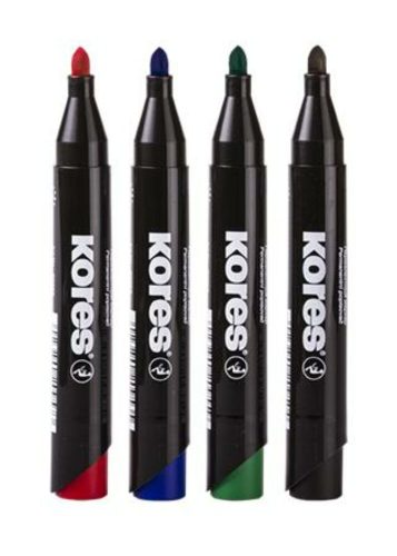 Alkoholos marker, 3-5 mm, kúpos, KORES K-Marker, 4 különböző szín (IK20943)