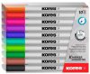 Tábla- és flipchart marker készlet, 1-3 mm kúpos, KORES K-Marker W1, 10 különböző szín (IK22841)