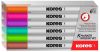 Tábla- és flipchart marker készlet, 1-3 mm kúpos, KORES K-Marker W1, 6 különböző szín (IK22846)