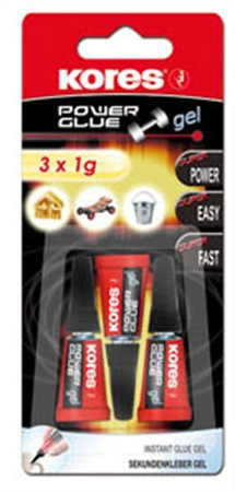 Pillanatragasztó gél, 3x1 g, KORES Power Glue Gel (IK26342)