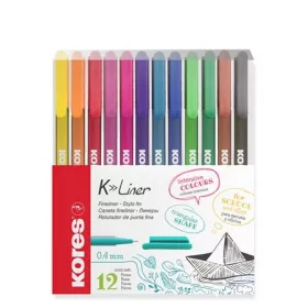   Tűfilc készlet, 0,4 mm, KORES K-Liner, 12 különböző szín (IK28112)