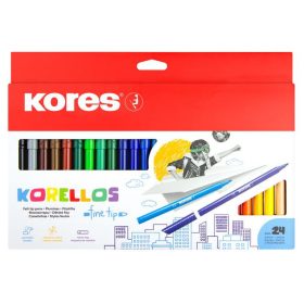   Filctoll készlet, kimosható, KORES Korellos, 24 különböző szín (IK29014)