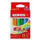 Zsírkréta, háromszögletű KORES, 12 darabos (IK33101)