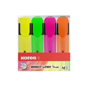   Szövegkiemelő készlet, 0,5-5 mm, KORES, 4 különböző szín (IK36140)