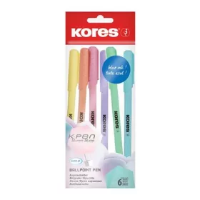   Golyóstoll, 1,0 mm, kupakos, háromszögletű, KORES KOR-M Pastel, kék (IK37066)