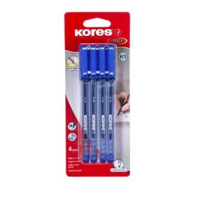   Golyóstoll, 1,0 mm, kupakos, háromszögletű, KORES K1-M, kék (IK37114)