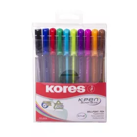   Golyóstoll készlet, 1,0 mm, kupakos, háromszögletű, KORES K1-M, vegyes (IK37150)