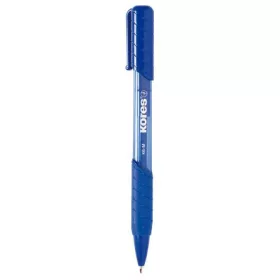   Golyóstoll, 1,0 mm, nyomógombos, háromszögletű, KORES K6-M, kék (IK37611)