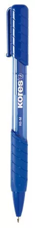 Golyóstoll, 1,0 mm, nyomógombos, háromszögletű, KORES K6-M, kék (IK37611)