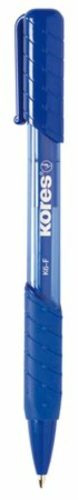 Golyóstoll, 0,7 mm, nyomógombos, háromszögletű, KORES K6-F, kék (IK38611)