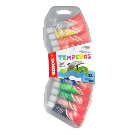 Tempera készlet, 12 ml, KORES, 12 különböző szín (IK72412)