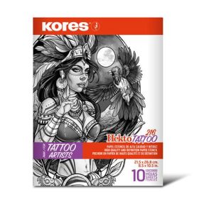   Indigó tetováláshoz, 21,5 x 26,8 cm, KORES Tattoo, 10 lap (IK76237)