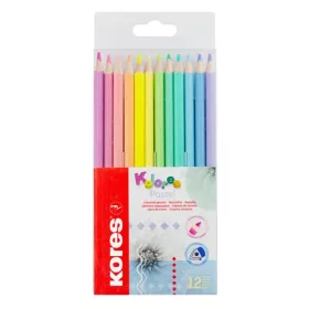   Színes ceruza készlet, háromszögletű, KORES Kolores Pastel, 12 pasztell szín (IK93311)