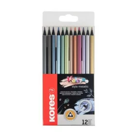   Színes ceruza készlet, háromszögletű, KORES Kolores Style Metallic, 12 metál szín (IK93316)
