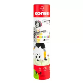   Színes ceruza készlet, háromszögletű, 1 grafittal, 1 hegyezővel, KORES KOLORES Twist & Turn, 12 különböző szín (IK93319)