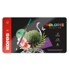   Színes ceruza készlet, háromszögletű, fém doboz, KORES Kolores Selection, 72 különböző szín (IK93372)