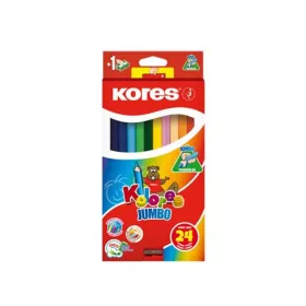   Színes ceruza készlet, háromszögletű, jumbo, KORES Kolores Jumbo, 24 különböző szín (IK93524)