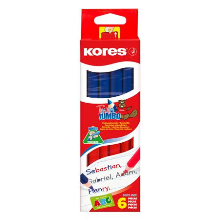 Postairón, háromszögletű, KORES Twin Jumbo, piros-kék (IK94851)