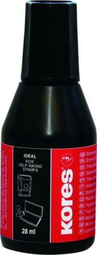 Bélyegzőfesték, 28 ml, KORES, fekete (IKPPF)