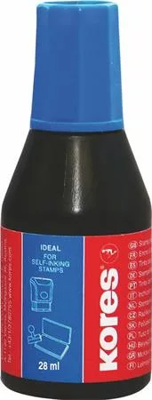 Bélyegzőfesték, 28 ml, KORES, kék (IKPPK)