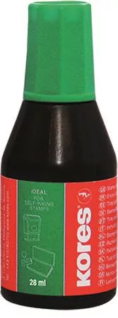 Bélyegzőfesték, 28 ml, KORES, zöld (IKPPZ)