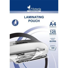   Meleglamináló fólia, 125 mikron, A4, fényes, VICTORIA OFFICE (ILKVF1254)