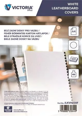 Hátlap, A4, 230 g, matt, VICTORIA OFFICE, fehér (ILKVH230F)