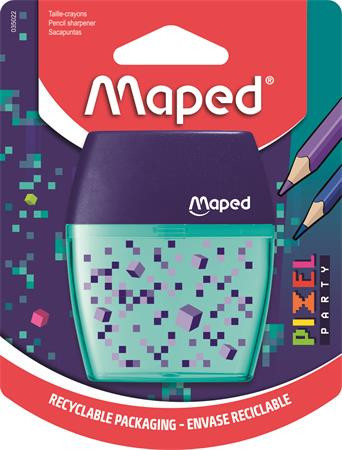 Hegyező, kétlyukú, tartályos, MAPED Pixel Party Shaker (IMA035022)