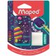 Hegyező és radír, kétlyukú, tartályos, pótradírral, MAPED Pixel Party Connect (IMA049222)