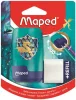 Hegyező és radír, kétlyukú, tartályos, pótradírral, MAPED Connect Dragon, sárkány (IMA049224)