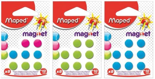 Mágnes, kerek, 10 mm, MAPED, vegyes színek (IMA051100)