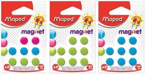 Mágnes, kerek, 10 mm, MAPED, vegyes színek (IMA051100)