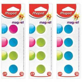 Mágnes, kerek, 22 mm, MAPED, vegyes színek (IMA052200)