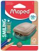 Hegyező, kétlyukú, tartályos, műanyag, FSC, MAPED Smiling Planet (IMA071520FM)