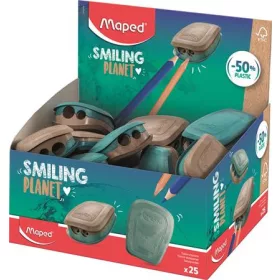  Hegyező display, kétlyukú, tartályos, műanyag, FSC, MAPED Smiling Planet (IMA071521FM)