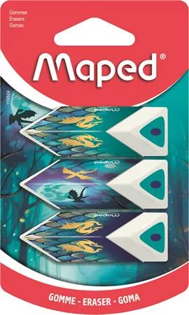 Radír, MAPED Dragon Pyramid sárkány , 3 darab (IMA119524)