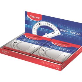   Szögmérő, műanyag 180°-os kínáló dobozos MAPED Essentials (IMA146134)