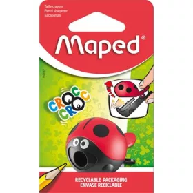   Hegyező, egylyukú, tartályos, MAPED Croc Croc Easy, katica és bálna, vegyes formák (IMA18112)