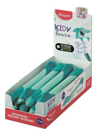 Írástanuló rollertoll, 0,7 mm, radírozható, MAPED KIDY Learn MAGIC, cápa, türkiz, 12 db (IMA229502)
