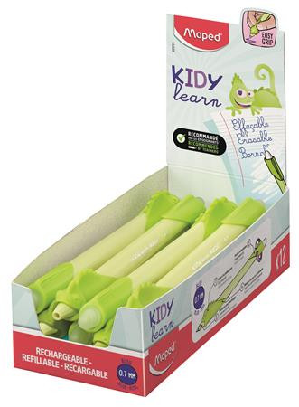 Írástanuló rollertoll, 0,7 mm, radírozható, MAPED KIDY Learn MAGIC, kaméleon, zöld, 12 db (IMA229701)