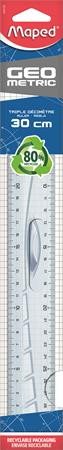 Vonalzó, műanyag, 30 cm, MAPED Geometric (IMA242130)