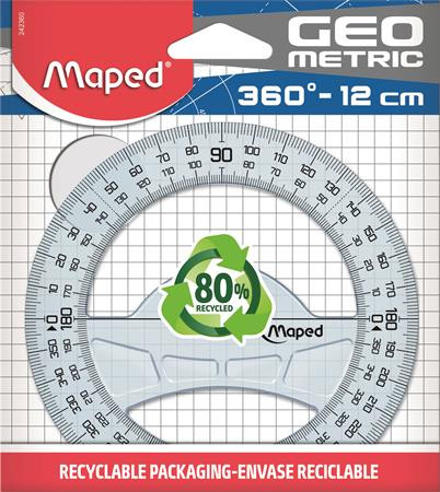 Szögmérő, műanyag, 360°, MAPED Geometric (IMA242360)