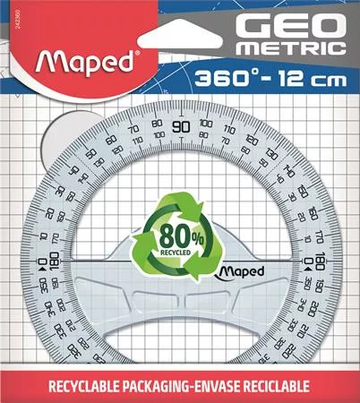 Szögmérő, műanyag, 360°, MAPED Geometric (IMA242360)