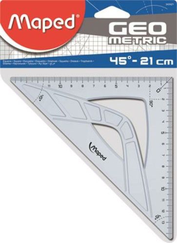 Háromszög vonalzó, műanyag, 45°, 21 cm, MAPED Geometric (IMA242421)