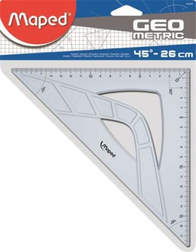 Háromszög vonalzó, műanyag, 45°, 26 cm, MAPED Geometric (IMA242426)