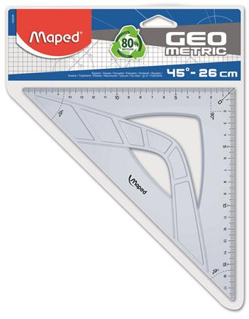 Háromszög vonalzó, műanyag, 45°, 26 cm, MAPED Geometric (IMA242426)